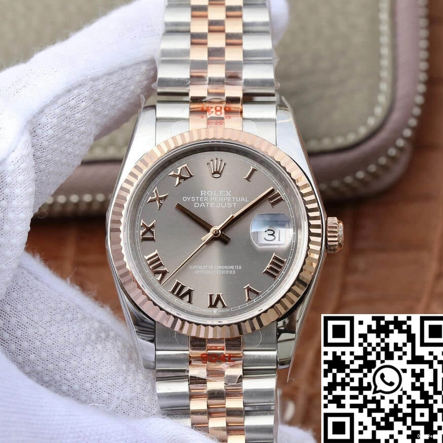 36MM Datejust 116231-0087 Rolex Silver GM Factory Rose Gold Dial 0430